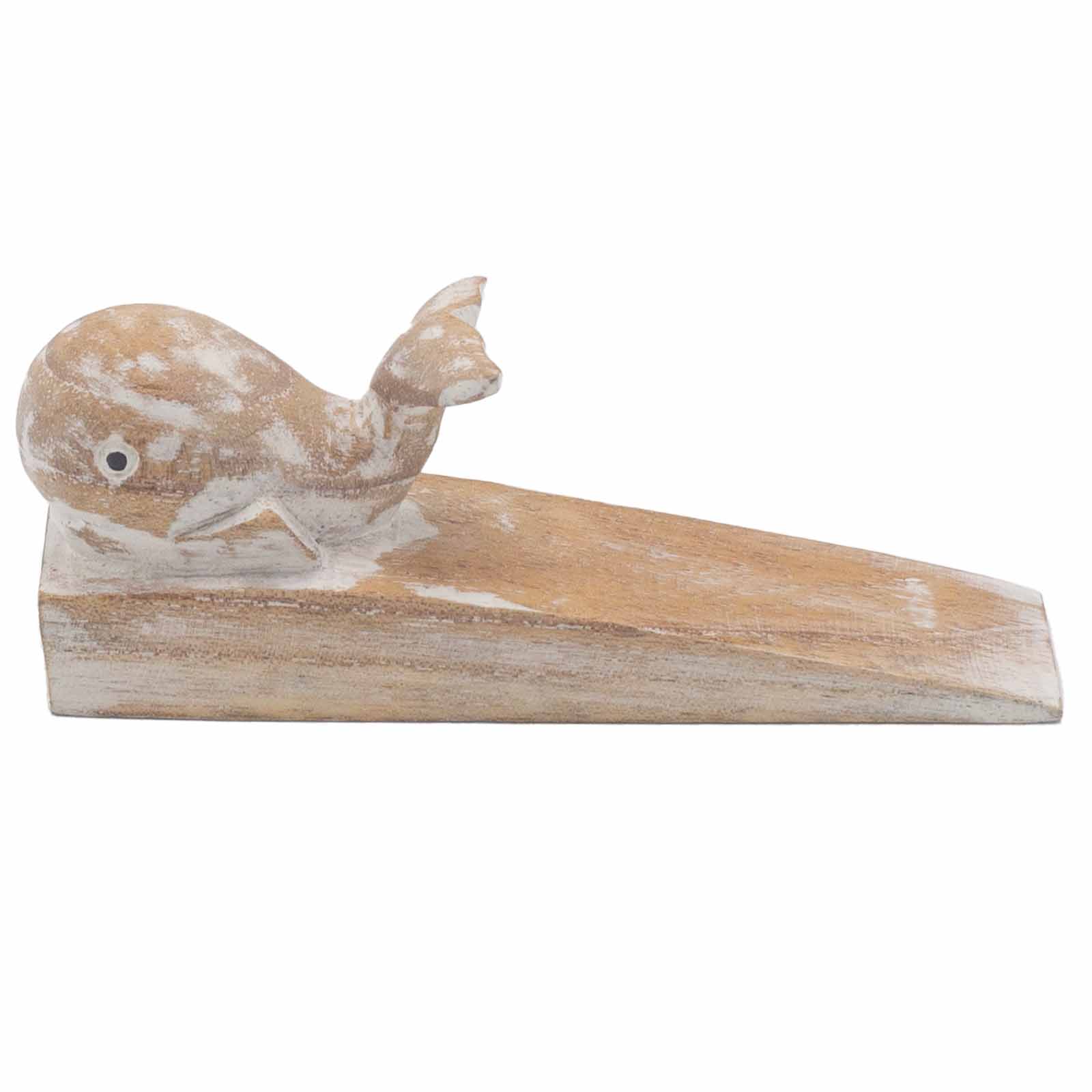 Batente de porta esculpido à mão - Baleia - Ecoaura