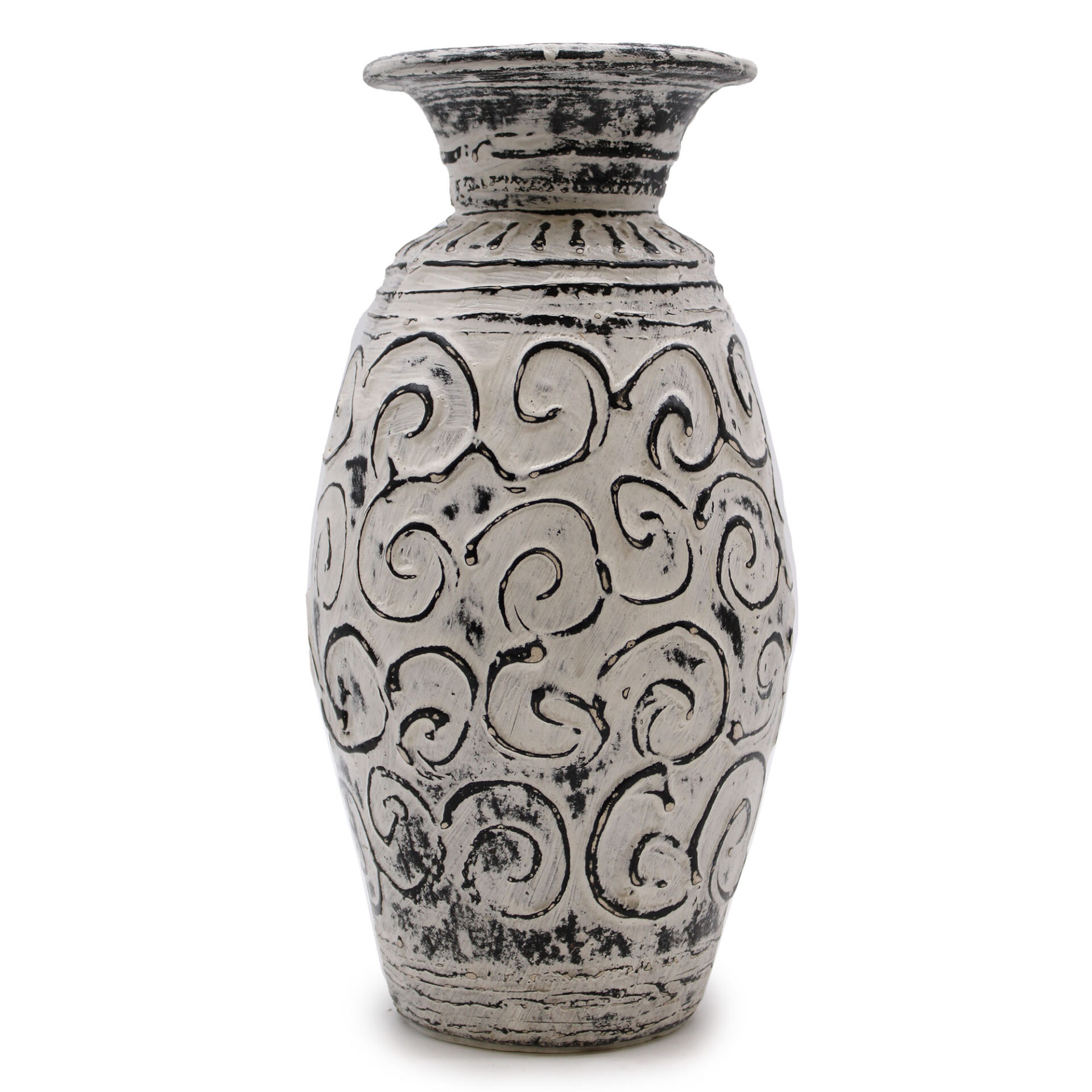 Vaso de Cerâmica com Redemoinho - Creme - Ecoaura